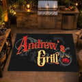 Custom XL Under The Grill Mat, Personalized Name BBQ Floor Mat (D5) by CHILLGEN