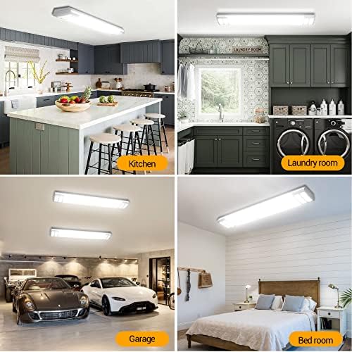ANTLUX 4FT LED Light Fixtures, 3000K 4000K 5000K Selectable, 30W/40W/50W Dimmable 4 Foot Kitchen Ceiling Light Fixture, 48 Inch Flush Mount LED Wraparound Puff Lights for Kitchen, Laundry, Office - Image 5