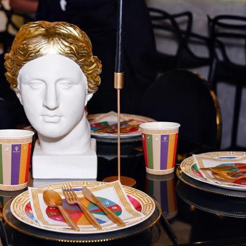 FoldTier 350 Pcs Greek Mythology Party Supplies Greek God Disposable Plates Napkins Cups Tableware Set, Ancient Greeks Themed Party Decorations for Camp Half Blood Birthday, Serves 50 - Image 2