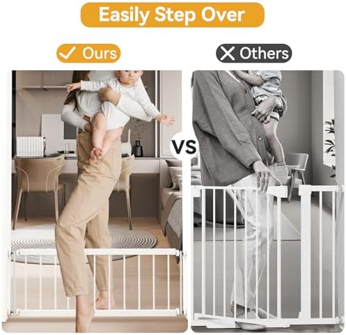Fldofaves Dog Gate Indoor,18"-45" Extra Wide Metal Short Dog Gate to Step Over, 14" Tall Small Pet Gate with 3 Extension Kits, Pressure Mounted for Doorways & Stairs - Image 3
