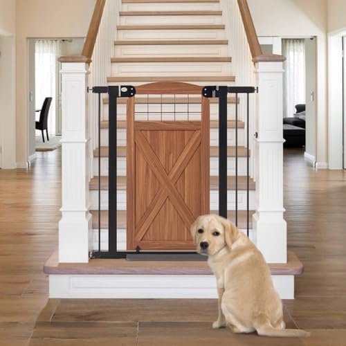 beeNbkks Farmhouse Barn Door Dog Gate, 39" Tall Anti-Trip Pet Barrier - Image 3