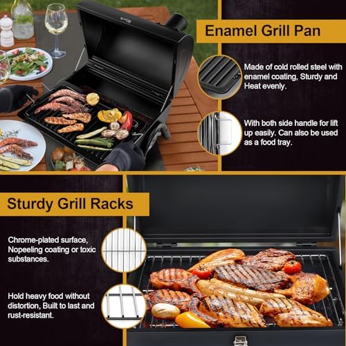 Joyfair Portable Charcoal Grill, Small Outdoor Camping Tabletop BBQ Grills - Image 5