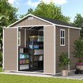 UDPATIO 8x8 FT Resin Storage Shed, Plastic Outdoor Storage for Garden,Brown by UDPATIO
