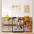 Extra Wide Baby Gate Black 63-71 Inch Wide Pressure Mounted Auto Close Child Safety Gate Long Dog Gate for House Doorways by FlowerFrail
