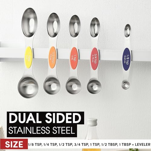Spring Chef Stainless Steel 8 Magnetic Measuring Spoons, Mountain Sunrise - Image 3