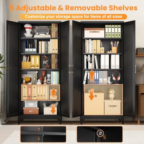 75" Metal Pantry Cabinet,Kitchen Storage Cabinet with Shelves - Image 6