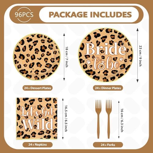 96Pcs Leopard Print Bachelorette Party Decorations, Serves 24 - Image 5