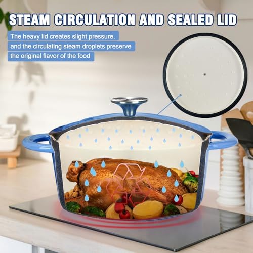 4.5 Quart Enameled Cast Iron Dutch Oven with Self-Basting Lid - Image 4