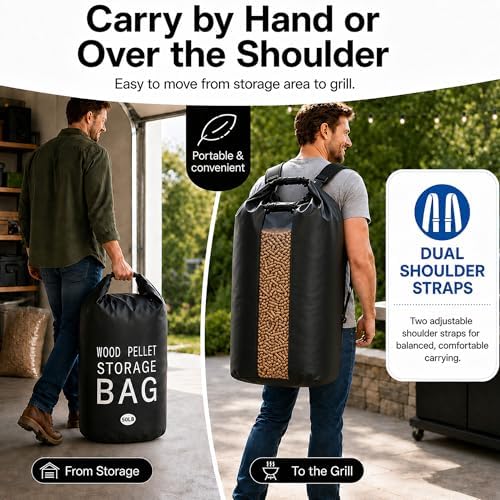 2 Pack 50LB Wood Pellet Storage Containers - Large Charcoal Storage - Image 5