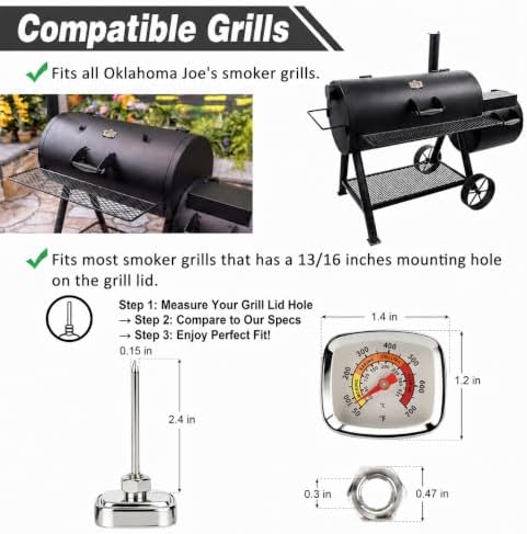 Grill Thermometer Mini Square Dial 50-700F Dual Scale BBQ Gauge - Image 5
