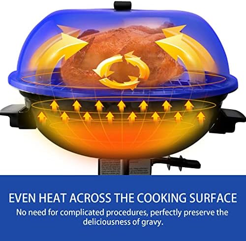 Electric BBQ Grill Techwood 15-Serving Indoor/Outdoor Electric Grill for Indoor & Outdoor Use, Double Layer Design, Portable Removable Stand Grill, 1600W - Image 5