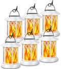 KOOPER 6 Pack Solar Lantern Outdoor Lights, Upgraded Flickering Flame Solar Lanterns Outdoor Waterproof, Auto ON/Off Lanterns Decorative Outdoor, Hanging Lantern for Yard Patio Garden Decor (White) by KOOPER
