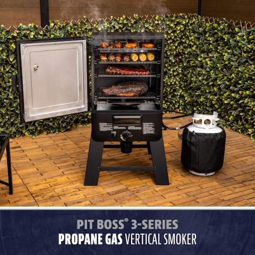 Pit Boss 3-Series Propane Gas Vertical Smoker with HVR Controller and Wood Chip Tray, 983-Sq. In. 4-Rack Cooking Space, 100°F to 300°F Temperature Range, Black - Image 2