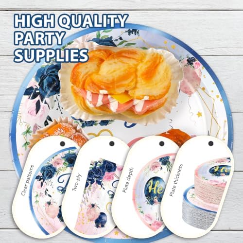 168Pcs Navy Blue and Pink Gender Reveal Party Decorations Serves 24 - Image 5