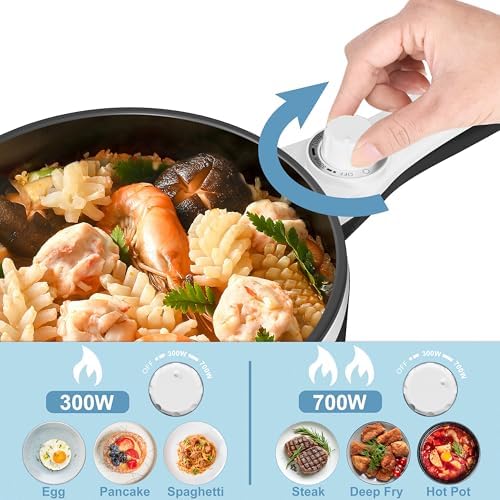 Dezin Hot Pot Electric, 1.5L Non-Stick Portable Electric Pot, Dual Power - Image 3
