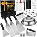 POLIGO 28PCS Griddle Accessories Kit, Flat Top Grill Accessories Set for Camp Chef, Grill Spatula Set with Enlarged Spatulas, Basting Cover, Scraper for Cooking Indoor or Outdoor Barbecue by POLIGO