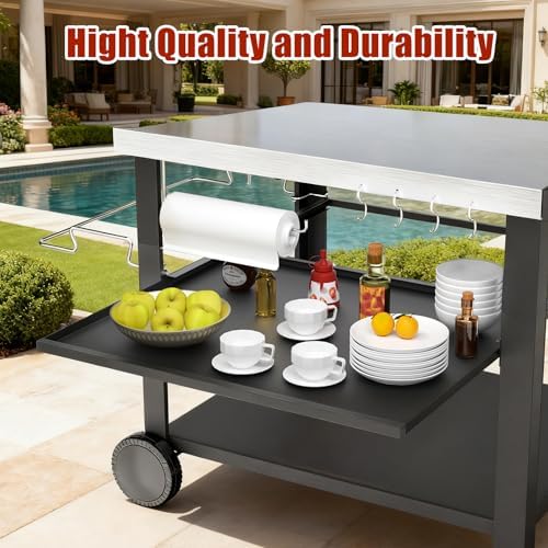 Outdoor Kitchen Island Cart with Side Table - Image 5