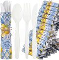 400 Pcs Capri Lemon Party Supplies for 100 Guests Disposable Set by Lanties