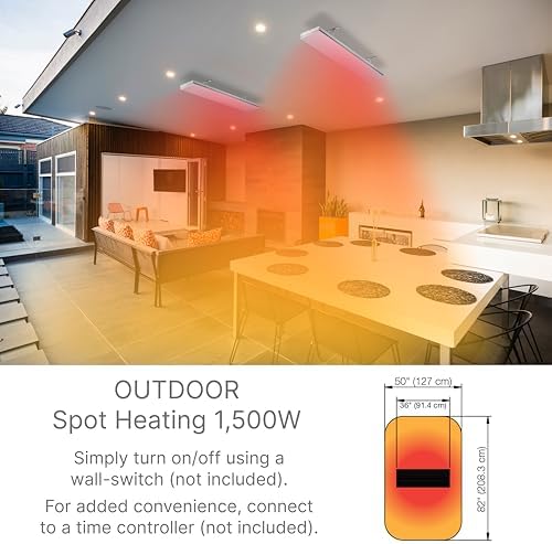 Dimplex DLW Wall/Ceiling Radiant Patio Heater - 1500W - White, 120V - Image 7