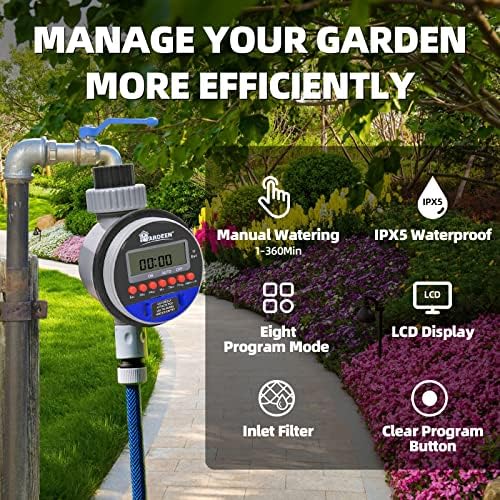 Water Timer Garden Irrigation Controller with 8 Programs for Lawn - Image 3