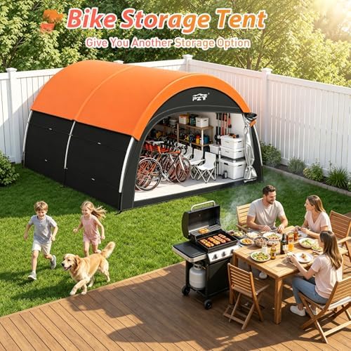 Upgraded Bike Tent with Rain Cover, Outdoor Storage Shed for 6-10 Bikes - Image 3
