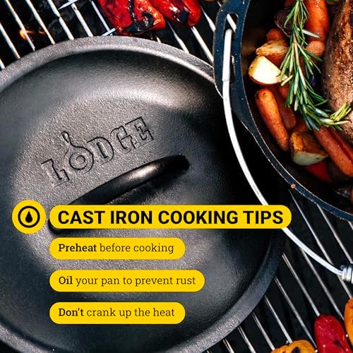 Lodge Pre-Seasoned Cast Iron Dutch Oven with Bail Handle, 9 Quart - Image 6