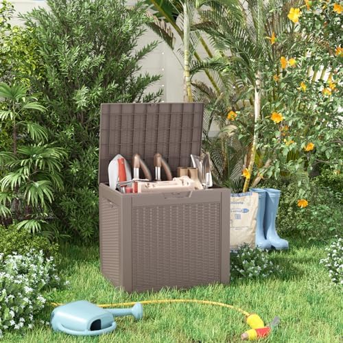 DRATO 36 Gallon Outdoor Storage Box Waterproof, Lockable Resin Deck Box for Patio Furniture, Pool Supplies & Garden Tools, Weatherproof Outside Storage Bin for Backyard Porch (Grey, 36 Gallon) - Image 6