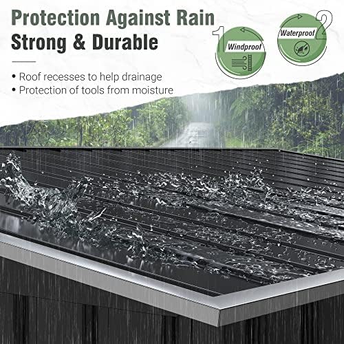 Greesum 5.8x3.3 FT Outdoor Storage Shed, Black - Image 5