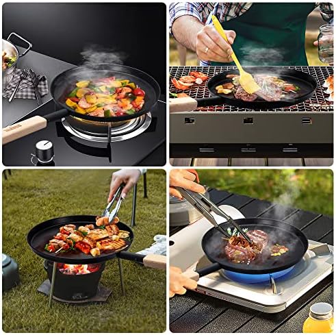 bodkar Frying Pan Skillet Pre-Seasoned 8-inch Flat Griddle Pan - Image 3