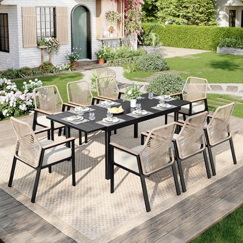 MIXPATIO Outdoor Expandable Table for 6-8, Large Metal Dining Table - Image 2