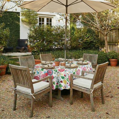 EHouseHome Outdoor Indoor Tablecloth with Umbrella Hole for Oval Table,Waterproof Patio Table Cloths, Spring/Summer Table Covers with Zipper for Backyard Circular Table/BBQs/Picnic,60 x 84 inches - Image 2