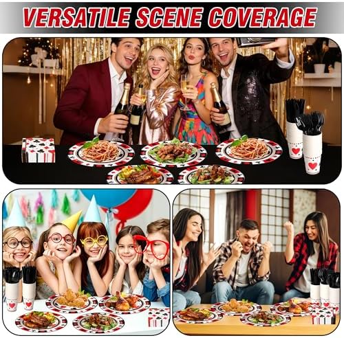 400 Pcs Disposable Casino Tableware Set for 50 Guests - Image 6