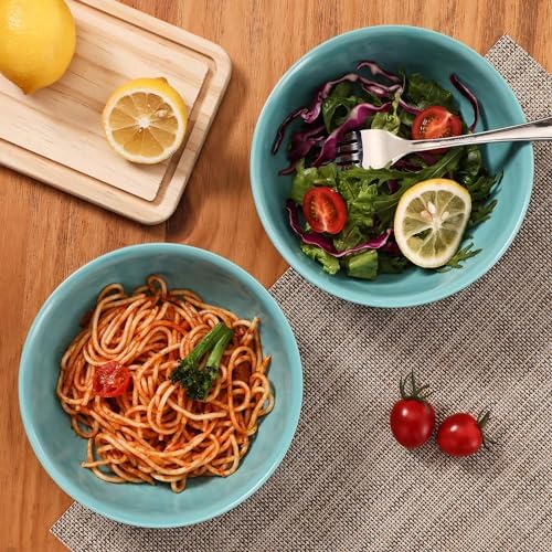 TP 18-Piece Dinnerware Set, Melamine Dishes Set with Bowls and Plates, Service for 6, Non-breakable Lightweight Dining Tableware, Teal - Image 5