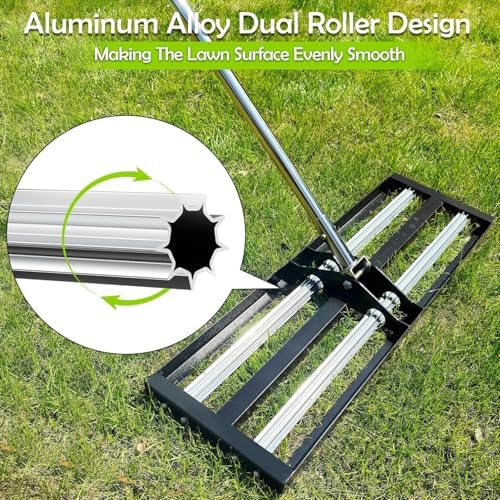 SporGain Lawn Leveling Rake 40"x10", Lawn Leveler with Aluminum Rollers - Image 5