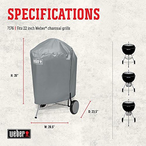 Weber® 22‑Inch Charcoal Kettle Grill Cover, Weber Charcoal Grill Accessory - Image 3
