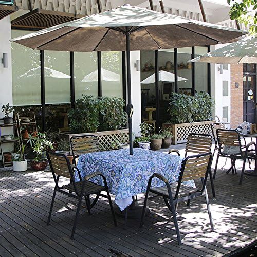 EHouseHome Outdoor Indoor 60inch SquareTablecloth with Umbrella Hole and Zipper, Waterproof Zippered Patio Table Cloths, Spring/Summer Table Covers for Backyard Circular Table/BBQs/Picnic - Image 2