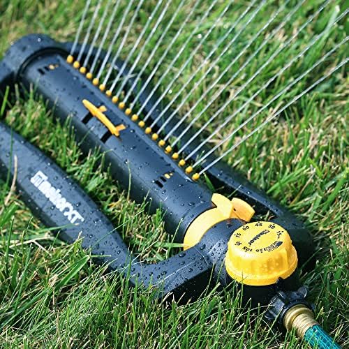 Melnor 65133AMZ XT Turbo Oscillating Sprinkler W/Timer, 4,000 sq. ft., Quick Connect Bundle, 2-Way Adjustable, Black, Yellow - Image 3