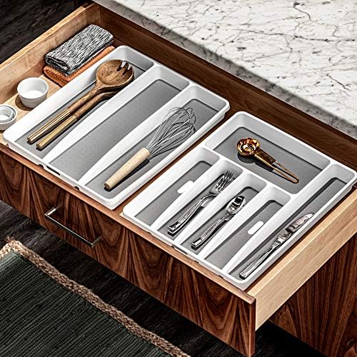 madesmart Classic 3 Compartment Utensil Tray, White - Image 4