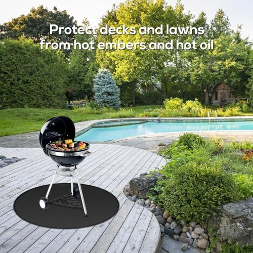 48" Round Fire Pit Mat, 4-Layer Fireproof Under Grill Mat Reusable Oil-Proof and Waterproof Outdoor BBQ Fireplace Mat for Decks,Patios,Grass,Solo Stove Bonfire - Image 6
