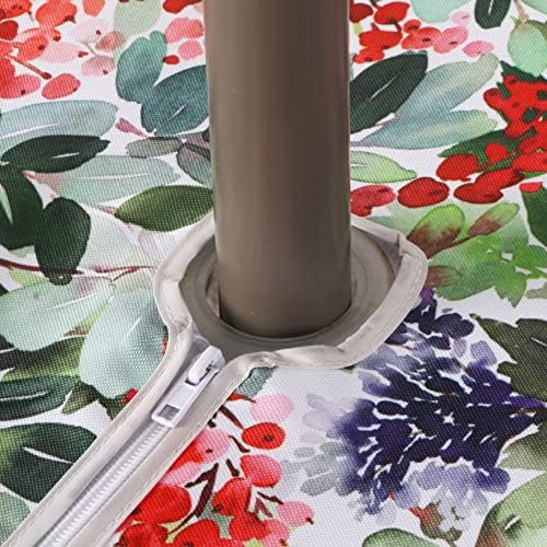 EHouseHome Outdoor Indoor 60x84 inch Round Tablecloth with Umbrella Hole and Zipper, Waterproof Zippered Patio Table Cloths, Spring/Summer Table Covers for Backyard Circular Table/BBQs/Picnic - Image 4