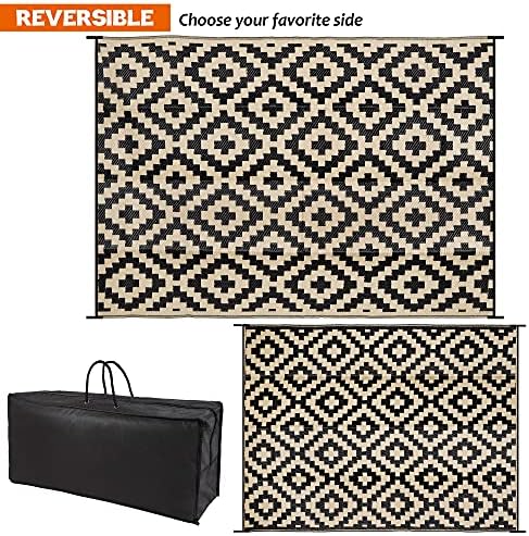 SAND MINE Waterproof Outdoor Rug 9x12 ft, Plastic Reversible Rug, Modern Area Rug, Large Floor Mat for Outdoors, RV, Patio, Backyard, Deck, Picnic, Beach, Camping - Image 4