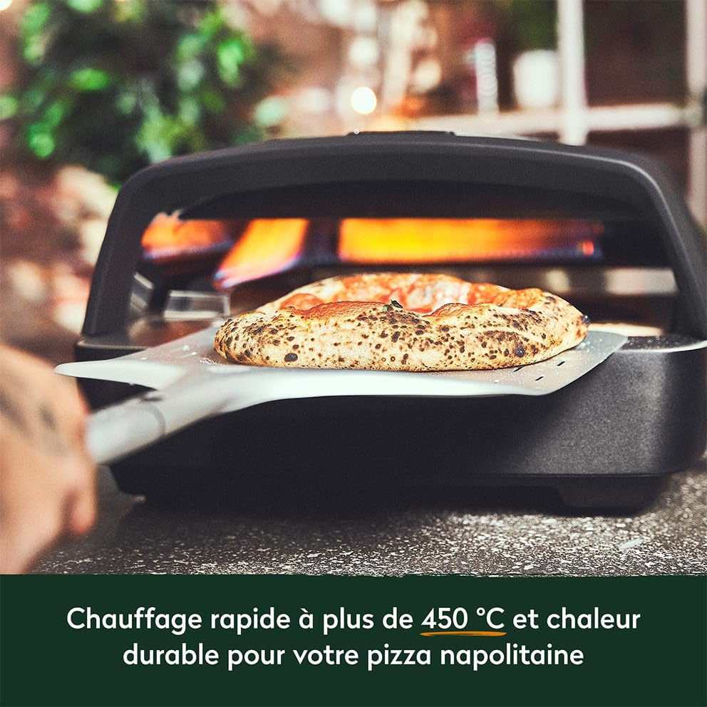 BURNHARD TONY gas pizza oven 450 °C, 5.9 kW portable outdoor oven (58.5 x 47.8 x 25 cm), included: Cordierite pizza stone, suitable for patio, balcony and garden - Image 5