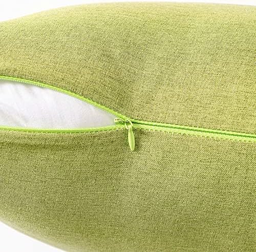 MIULEE Decorative Outdoor Pillow Covers Euro Waterproof 22x22 Moss Green - Image 4