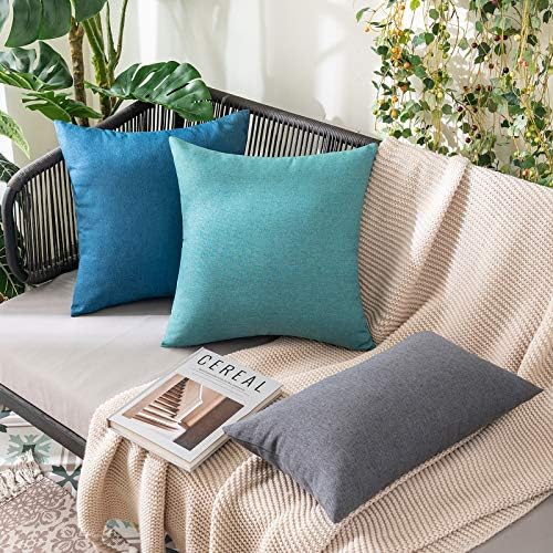 MIULEE Decorative Outdoor Pillow Covers Waterproof 16x16 Turquoise - Image 4