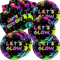 40pcs Neon Party Supplies,Neon Party Decoration Supplies,Used for Glow In The Dark Party Decoration,Include 20 dinner plates,20 Napkin by Unknown