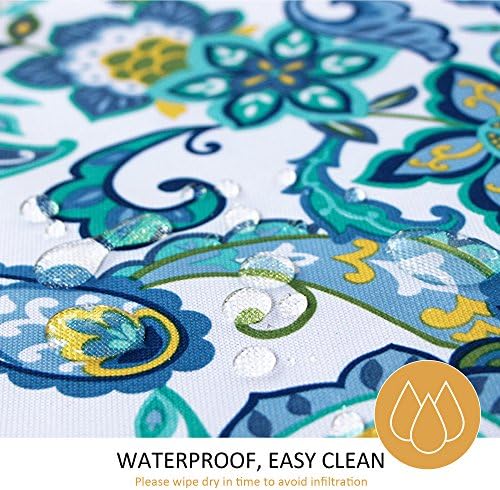 ColorBird Modern Paisley Flower Outdoor Tablecloth Water Resistant Spillproof Polyester Fabric Table Cover with Zipper Umbrella Hole for Patio Garden Tabletop Decor, 60 x 84 Inch, Zippered, Paisley - Image 3