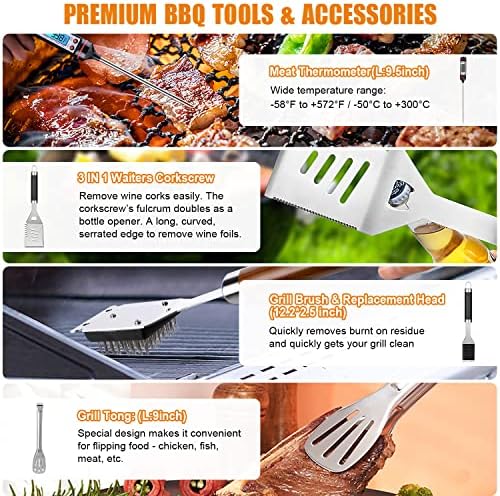 Cifaisi 38Pcs BBQ Tools Grilling Accessories Set with Aluminum Case - Image 4