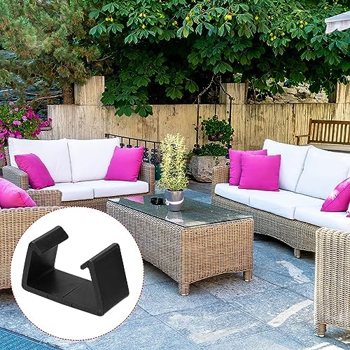 PATIKIL Patio Furniture Clips, 8 Pack 71mm Dia Sofa Rattan Furniture Clamps Wicker Fixed Connection Chair Fasteners for Outdoor Garden, Black - Image 5