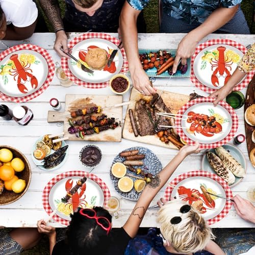 50 PCS Crawfish boil Oval Paper Plates Large 11” Disposable Crawfish Tray Party Decorations Barbecue Supplies Favor for Crawfish Platter BBQ Gathering Picnic Cookout Carnival Party Tableware Set - Image 6