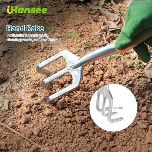 Green Garden Tools 4-Piece, Aluminum Alloy Gardening Hand Tool Set - Image 4
